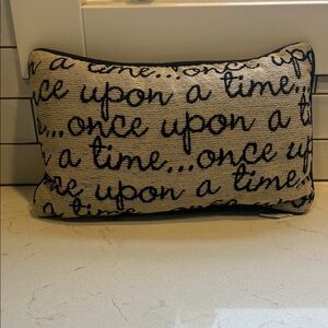 Disney Beige and Black Script Accent Pillow